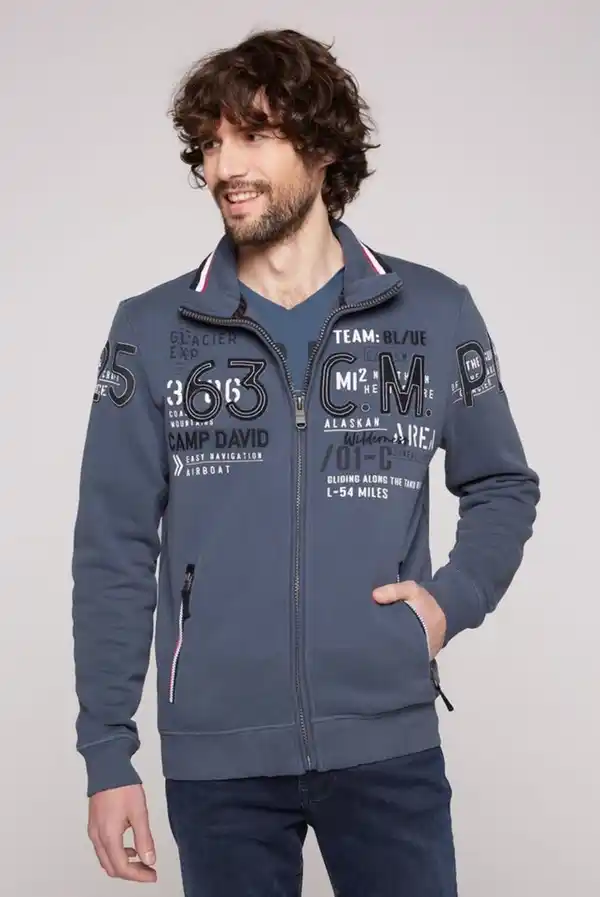 Bild 1 von CAMP DAVID Hoodie mit Label-Applikationen, Blau