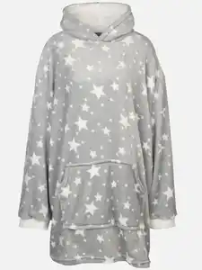 Damen Kuschelfleecehoodie in oversized Form Grau