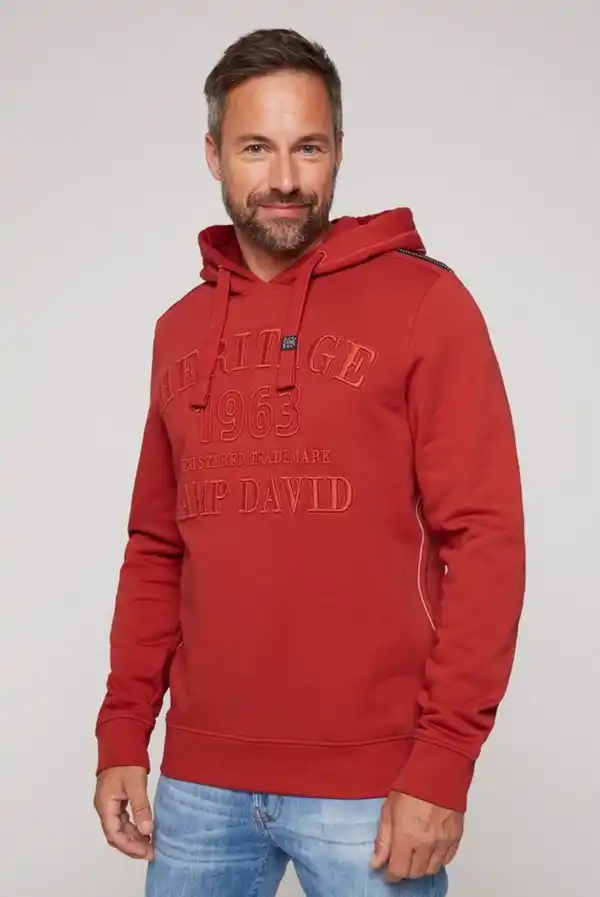 Bild 1 von CAMP DAVID Kapuzensweatshirt mit Logostickereien, Rot