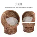 Bild 3 von Rattan Katzenkorb Katzenhöhle Katzenbett mit Kissen Hellbraun