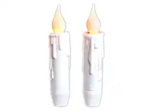 LED-Tafelkerzen 12cm 2er-Set mit Zeitschaltuhr