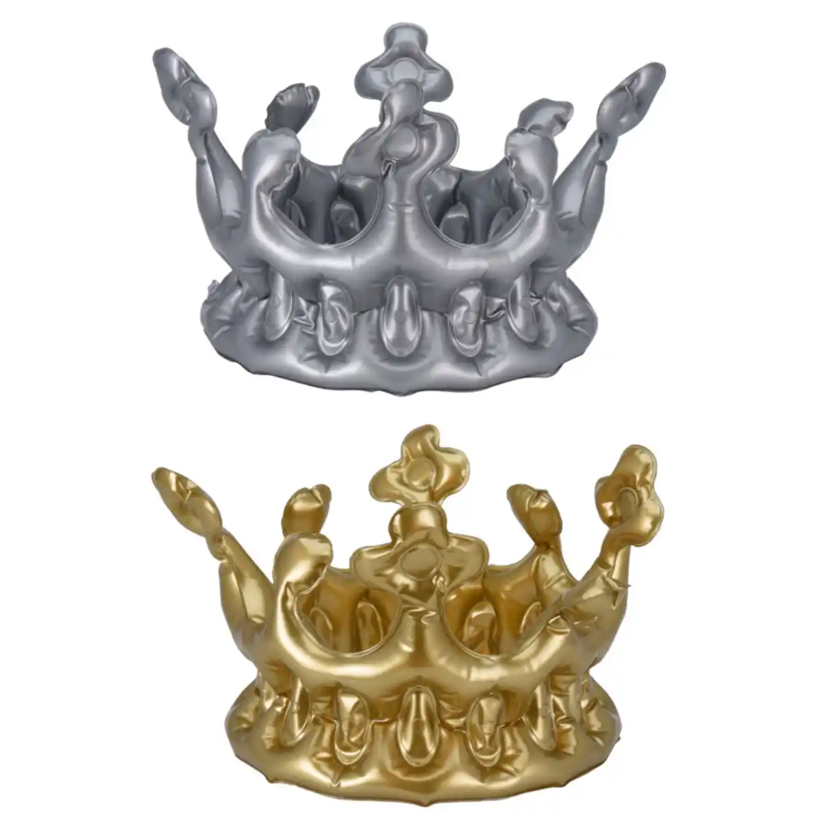 Bild 1 von Krone aufblasbar 23 x15,5 cm aus PVC in Gold oder Silber