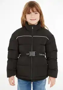 Calvin Klein Jeans Winterjacke LOGO TAPE BELT JACKET, Schwarz