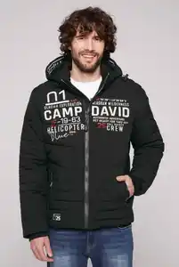 CAMP DAVID Outdoorjacke mit Windbreaker-Bündchen im Ärmel, Schwarz