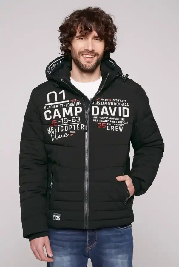 Bild 1 von CAMP DAVID Outdoorjacke mit Windbreaker-Bündchen im Ärmel, Schwarz