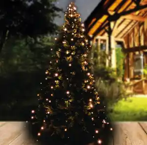 Ring-Lichterkette mit 8 Strängen und Timer 200 LEDs Warmweiß