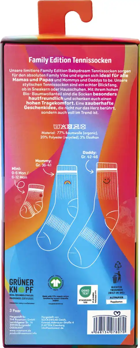Bild 2 von Babydream Tennissocken Family be happy