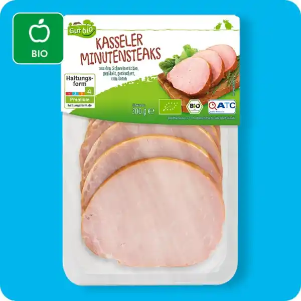 Bild 1 von GUT BIO Bio-Kasseler-Minutensteaks, Vom Schwein