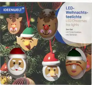 IDEENWELT 6er Set LED-Weihnachtsteelichte