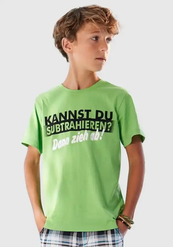 Bild 1 von KIDSWORLD T-Shirt KANNST DU SUBTRAHIEREN?, Spruch, Grün