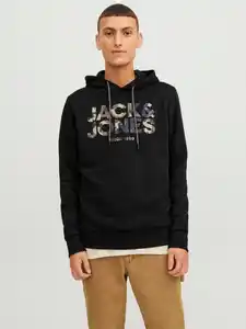 Jack & Jones Kapuzensweatshirt JJJAMES SWEAT HOOD, Schwarz