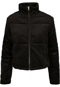 URBAN CLASSICS Winterjacke Damen Ladies Corduroy Puffer Jacket (1-St), Schwarz