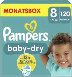 Pampers Baby Dry Windeln Gr.8 (17+kg) Monatsbox