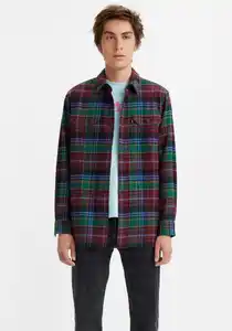 Levi's® Flanellhemd JACKSON WORKER mit durchgehender Knopfleiste, Grün