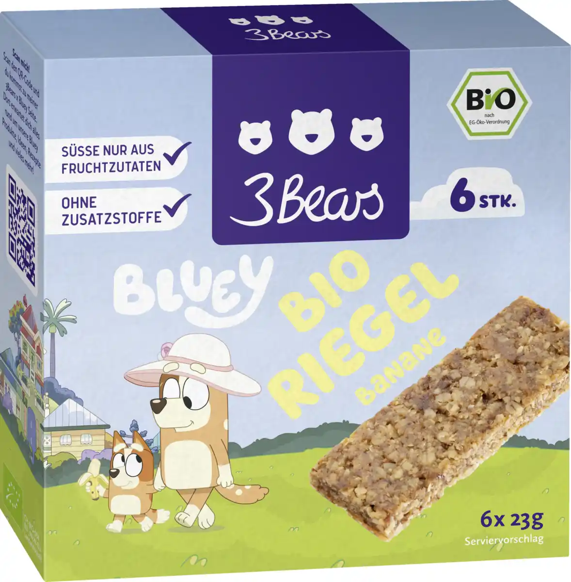 Bild 1 von 3Bears Bio Bananen Riegel Bluey, 138 g
