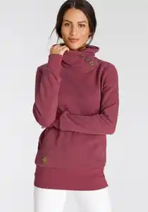 Ragwear Sweatshirt ANGELLIKA O mit asymmetrischem Schalkragen, Rot