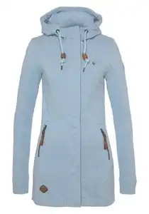 Ragwear Sweatjacke LETTY O mit dekorativen Patches aus Kunstleder, Blau