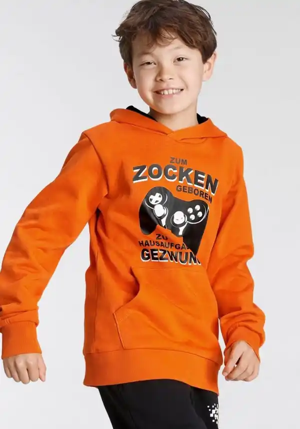 Bild 1 von KIDSWORLD Kapuzensweatshirt FÜR ZOCKER Spruch, Orange