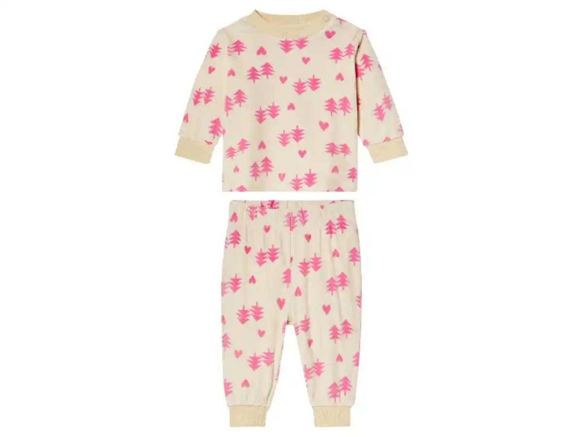 Bild 2 von lupilu® Baby Velours-Pyjama, mit Schulterknöpfung