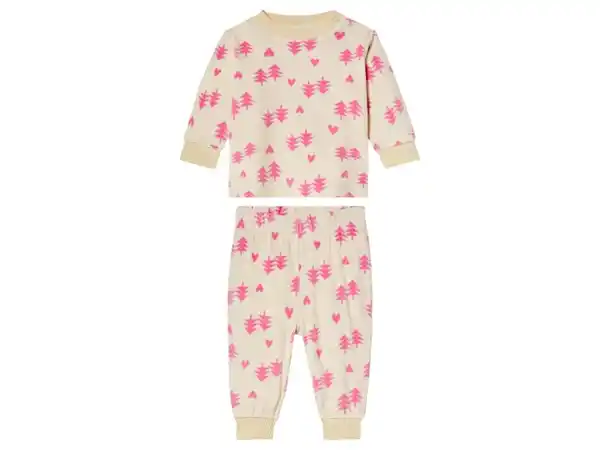 Bild 2 von lupilu® Baby Velours-Pyjama, mit Schulterknöpfung