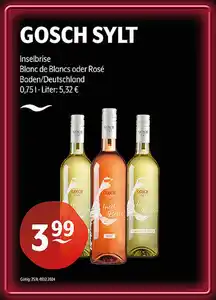 GOSCH SYLT Inselbrise Blanc de Blancs oder Rosé Baden/Deutschland