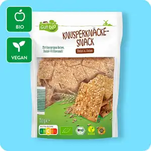 GUT BIO Bio-Knusperknäcke-Snack, Dinkel & Quinoa oder Tomate