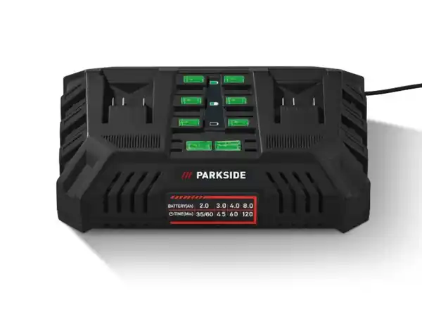 Bild 1 von PARKSIDE® 20 V Akku-Doppelladegerät »PDSLG 20 B2«, 2 x 4,5 A