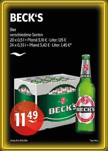 BECK'S Bier verschiedene Sorten