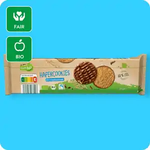 GUT BIO Bio-Hafercookies, Mit Vollmilch- oder mit Zartbitterschokolade