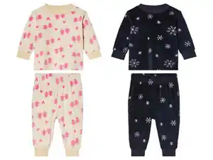 lupilu® Baby Velours-Pyjama, mit Schulterknöpfung