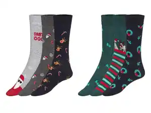 LIVERGY® Herren Socken, 3 Paar, mit Weihnachtsdesigns