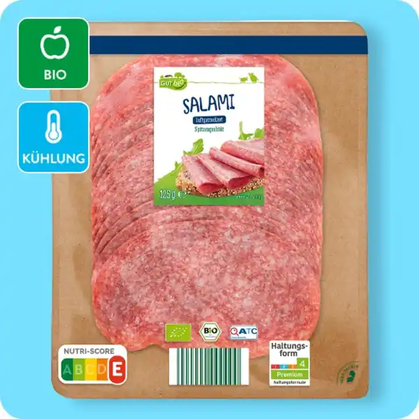 Bild 1 von GUT BIO Bio-Salami, Luftgetrocknet oder mit grünem Pfeffer