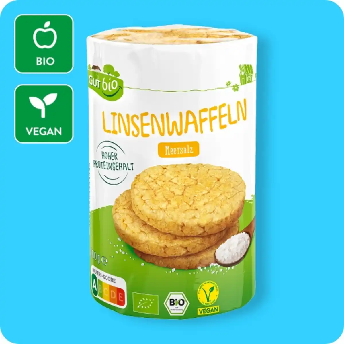 Bild 1 von GUT BIO Bio-Linsenwaffeln, Meersalz