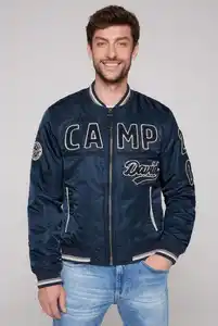 CAMP DAVID Blouson mit großem Frottee-Logo, Blau