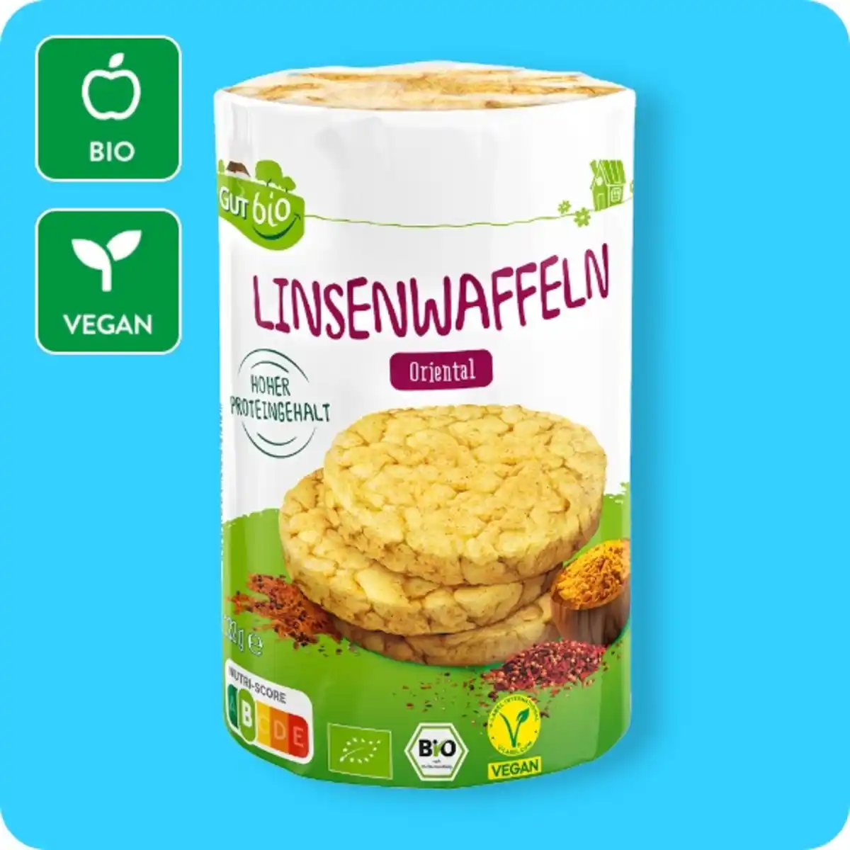 Bild 1 von GUT BIO Bio-Linsenwaffeln, Oriental oder Tomate-Paprika