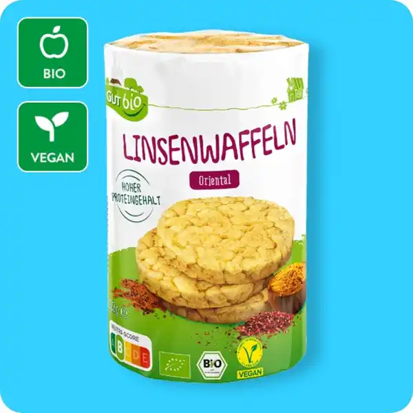 Bild 1 von GUT BIO Bio-Linsenwaffeln, Oriental oder Tomate-Paprika