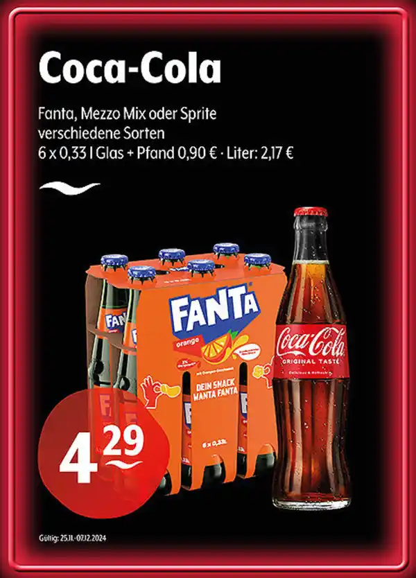 Bild 1 von Coca-Cola Fanta, Mezzo Mix oder Sprite verschiedene Sorten