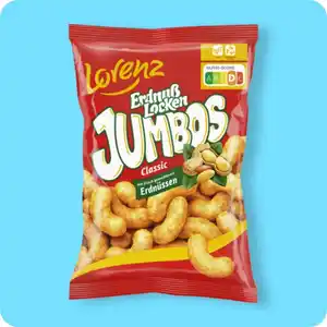 LORENZ Erdnuß-Locken, Jumbos Classic oder Classic leicht (30 % weniger Fett als herkömmliche Erdnussflips)