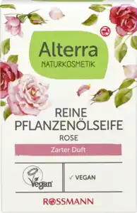 Alterra NATURKOSMETIK reine Pflanzenölseife Rose, 100 g