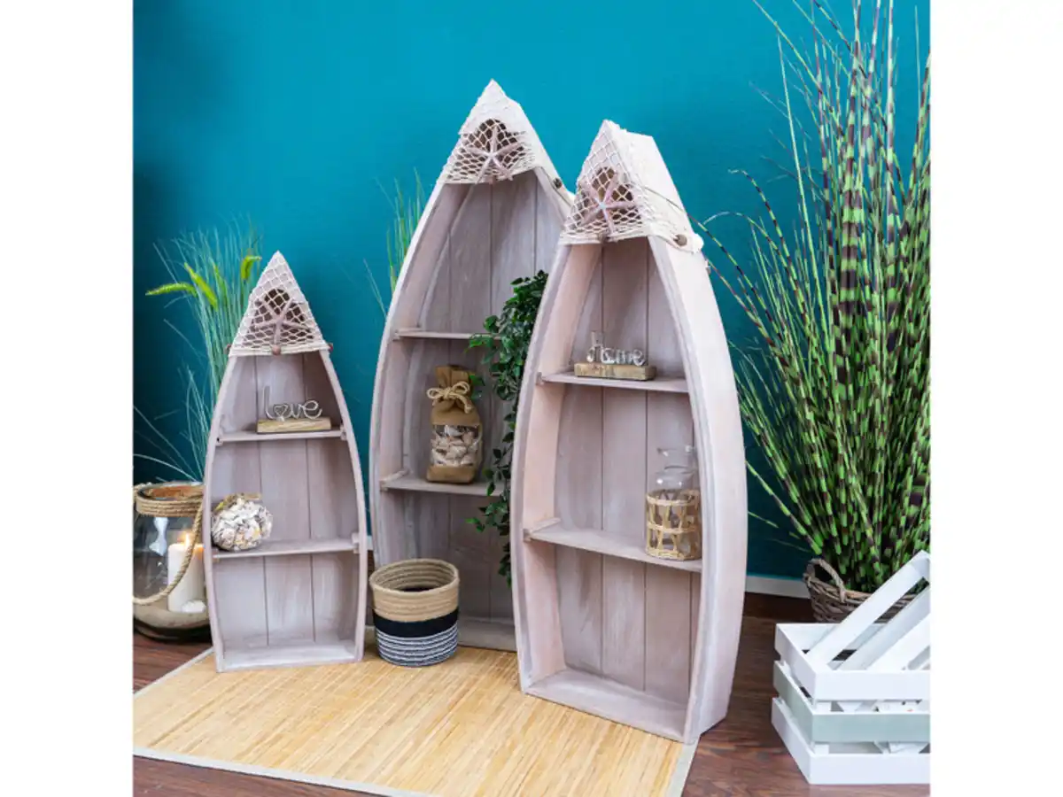 Bild 3 von NOOR Living Dekorative Regale in Bootsform, 3er Set, aus Holz