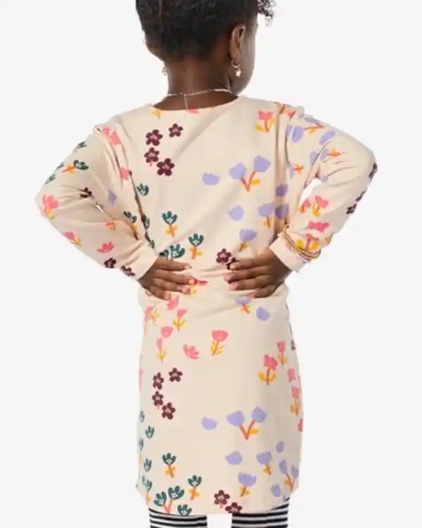 Bild 3 von Kinderkleid Sweatblume eierschalenfarben