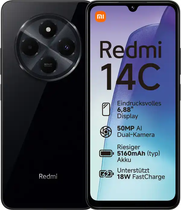 Bild 1 von Redmi 14C (4GB+128GB) Smartphone midnight black