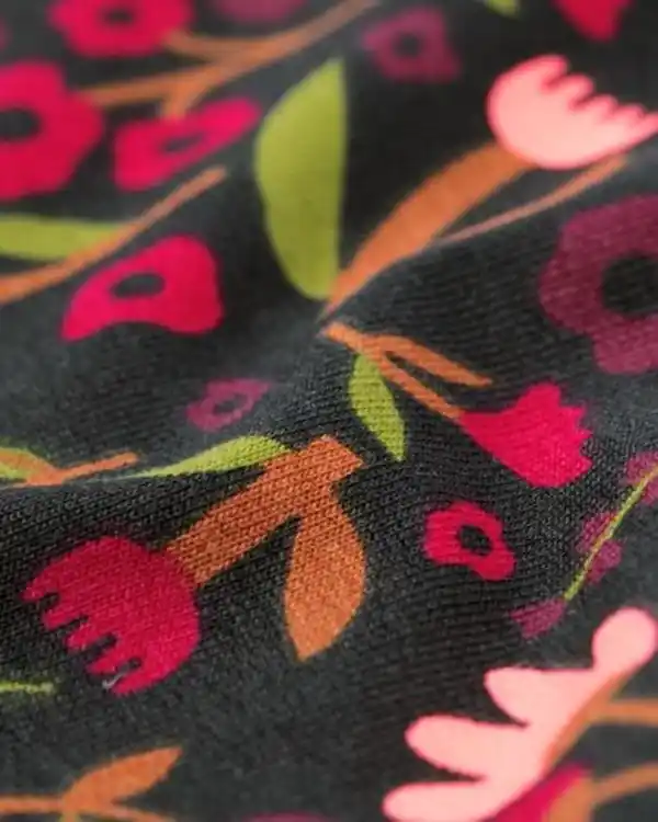 Bild 2 von Kinder-Sweatkleid Blumen schwarz