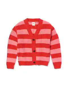 Kinder-Strickjacke gestreift rot