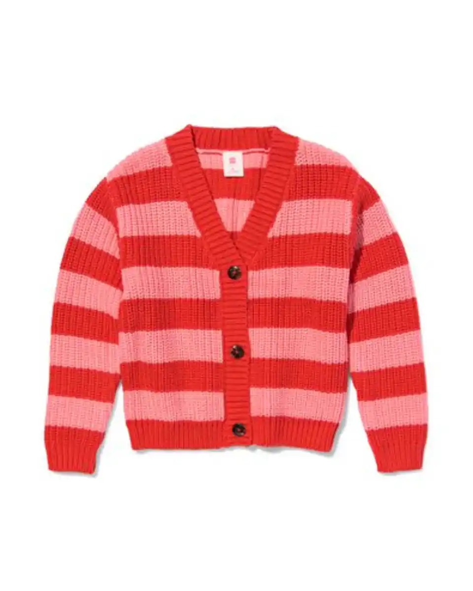 Bild 1 von Kinder-Strickjacke gestreift rot