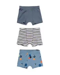 Kinder-Boxershorts Stretch-Baumwolle Weltall – 3 Stück dunkelgrau