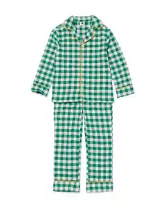 Karierter Kinderpyjama War Child grün