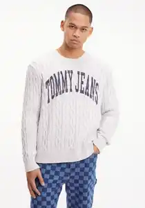 Tommy Jeans Strickpullover TJM RLXD COLLEGIATE SWEATER, Grau