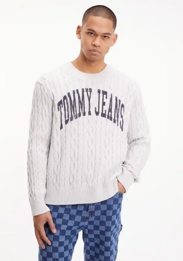 Bild 1 von Tommy Jeans Strickpullover TJM RLXD COLLEGIATE SWEATER, Grau