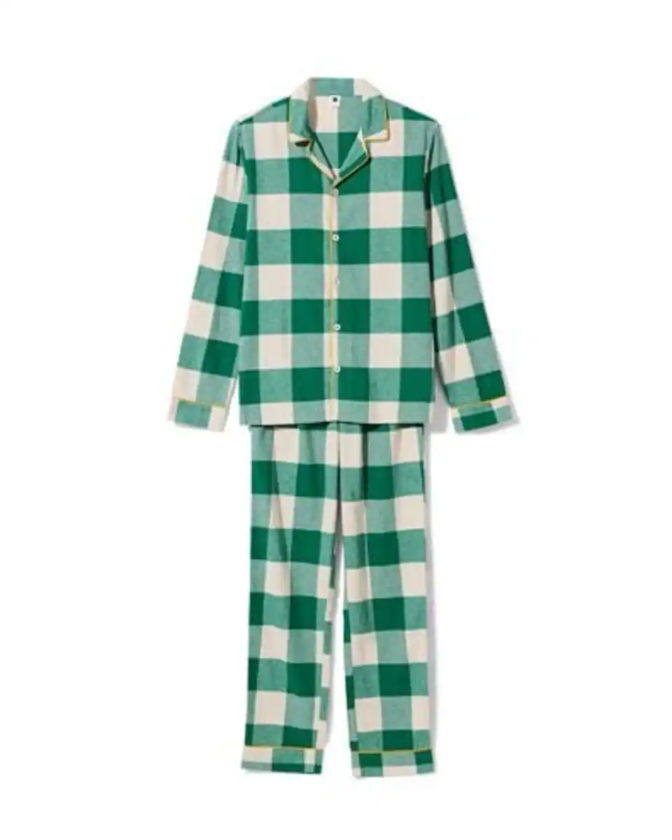 Bild 1 von Flanell-Pyjama für Erwachsene, War Child, Karomuster grün